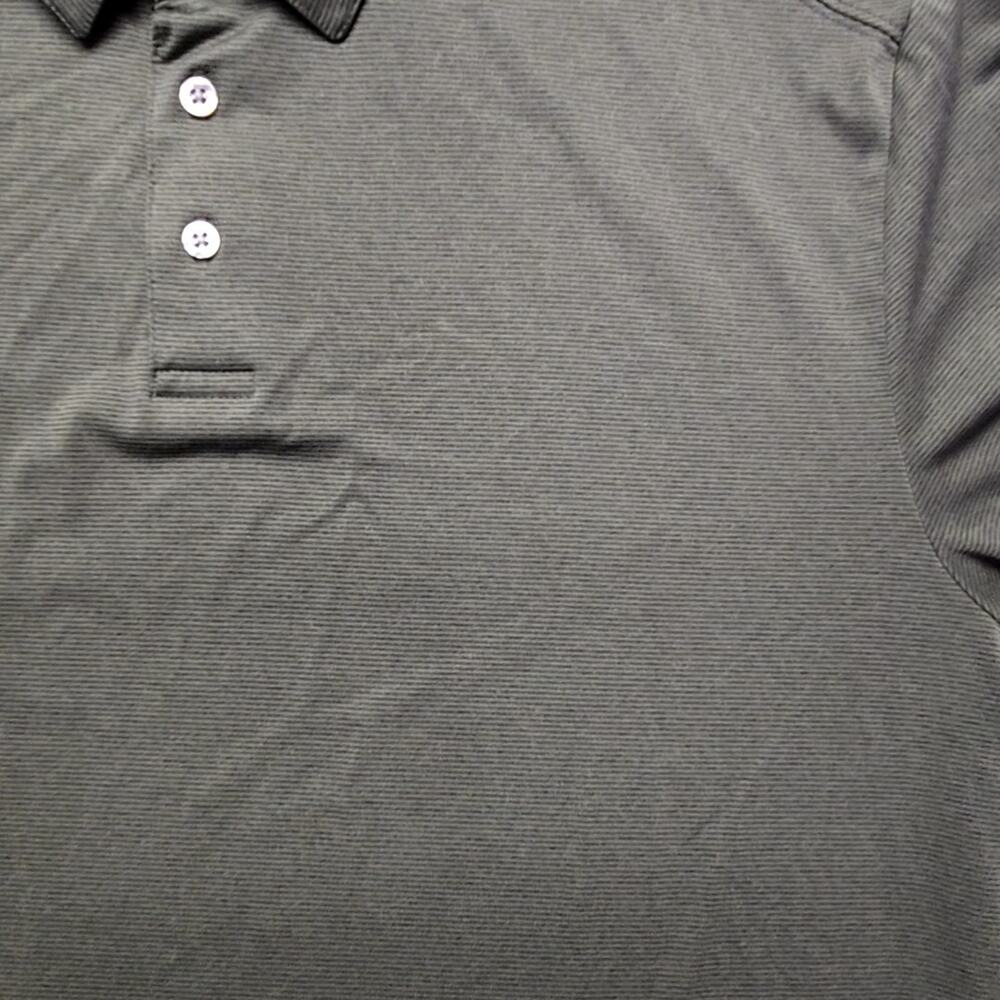 PGA Tour Shirt Long Sleeve Polo Striped Dark Green Mens Large Golf Top - Picture 2 of 8